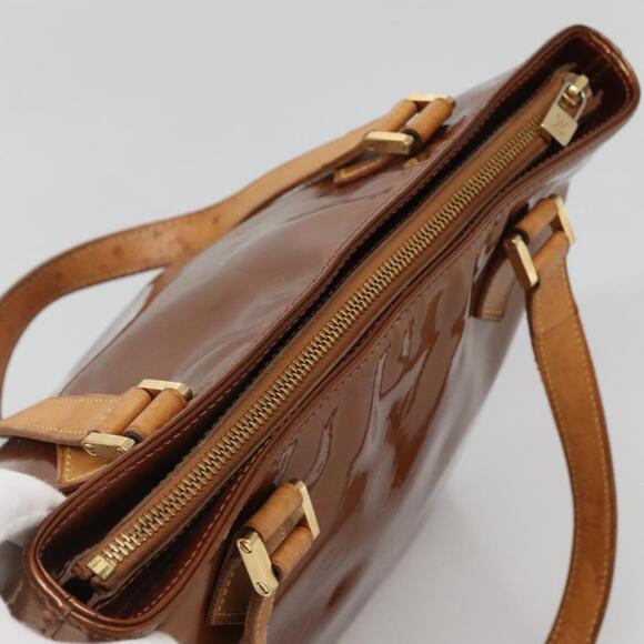 LOUIS VUITTON Monogram Vernis Houston Hand Bag Bronze M91122 - Picture 6 of 12
